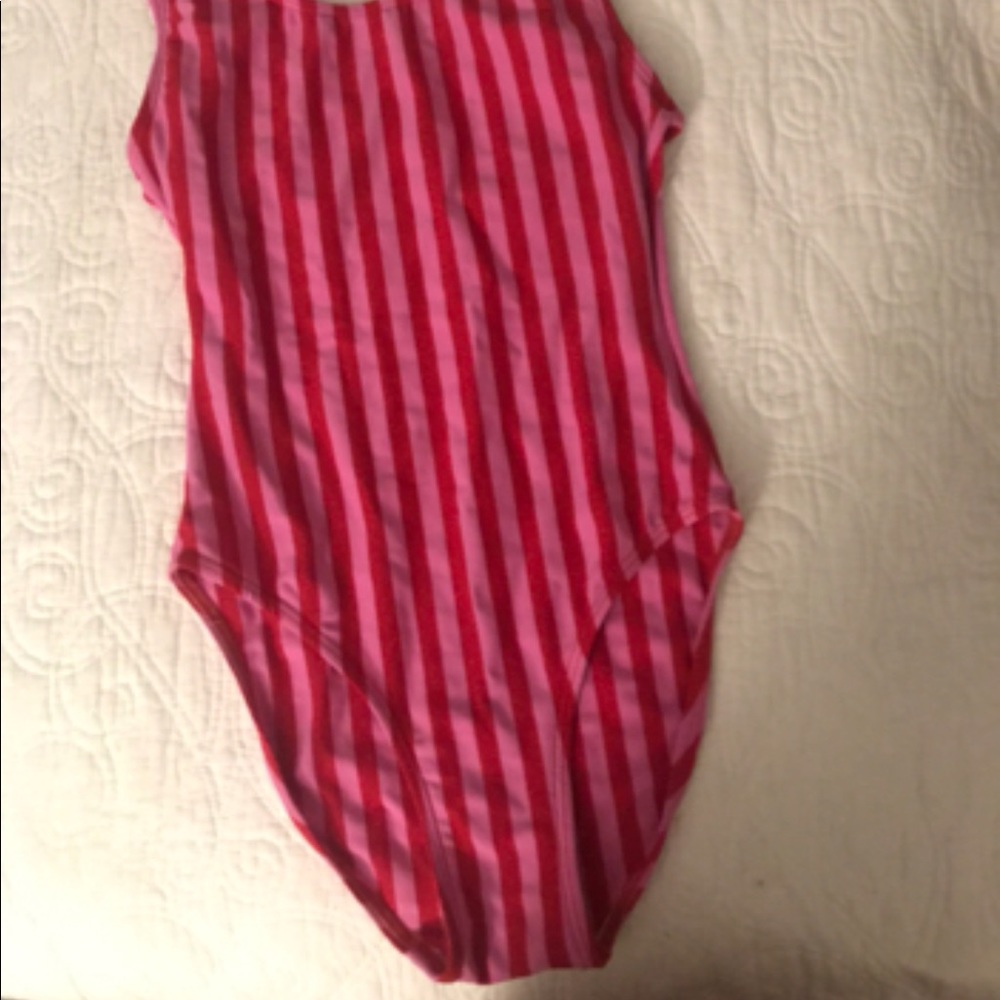 {SOLD}- Stripped pink one-piece Bathingsuit